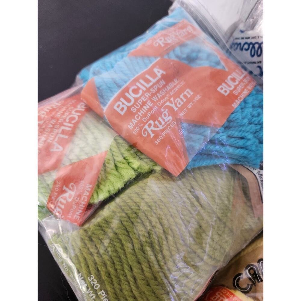 Large Latch Hook Rug Yarn Lot Bucilla Bernat Caron Columbia Mixed Colors - Picture 10 of 15